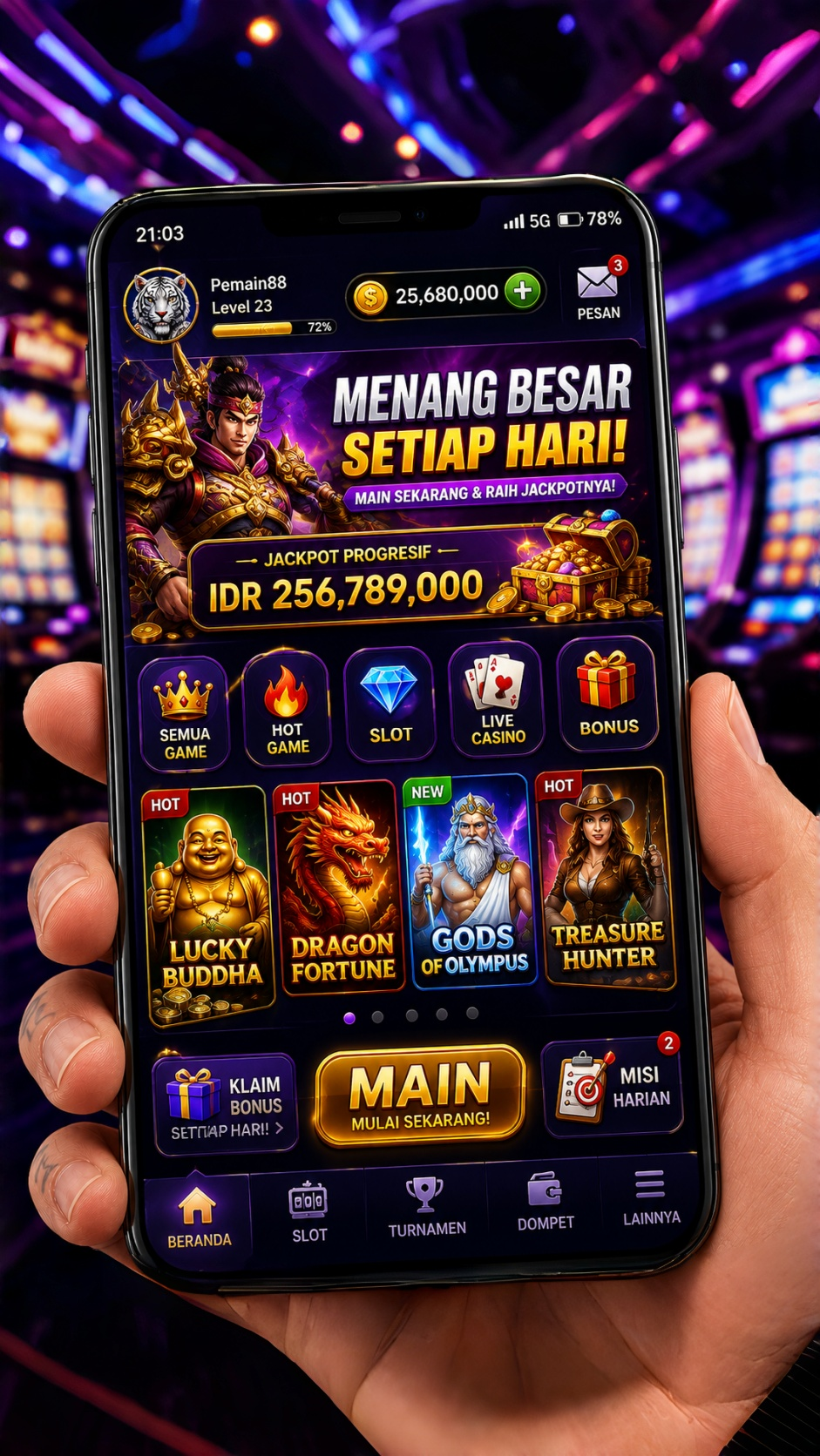 Tampilan antarmuka utama aplikasi yy123 yang ramah pengguna.